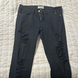 Frame Denim black distressed denim